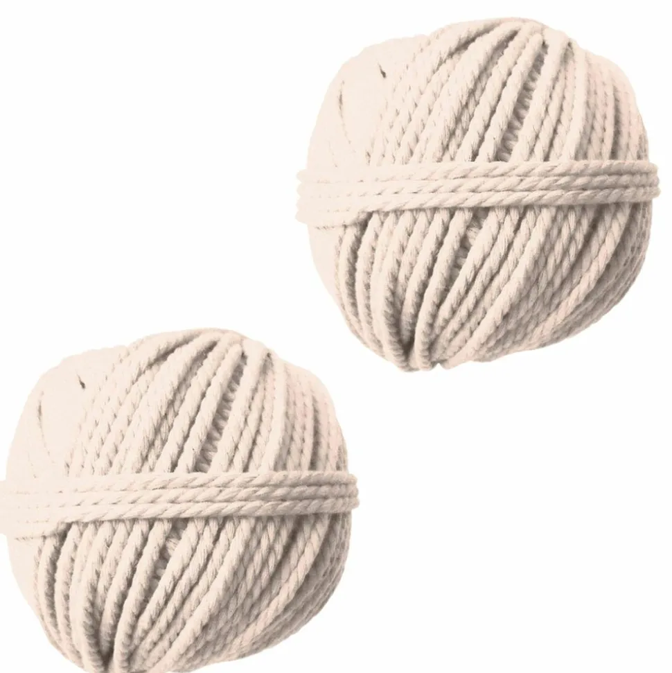 GRAINE CRÉATIVE - 2 bobines de coton cablé pour tissage mural 50 m x ø 2,5 mm