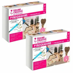 GRAINE CRÉATIVE - 2 coffrets pyrogravure