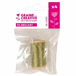 GRAINE CRÉATIVE - 4 fils brillants 20 m - doré
