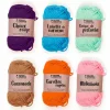 GRAINE CRÉATIVE - 6 fils de coton spécial crochet 55 m - rose-orange-camel-vert clair-turquoise-violet
