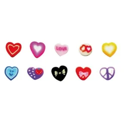 GRAINE CRÉATIVE - 10 mini canes pâte polymère à trancher 5 x 0,5 cm - coeurs