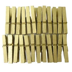 GRAINE CRÉATIVE - 24 mini pinces à linge dorées