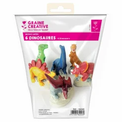 GRAINE CRÉATIVE - 6 moules latex dinosaures