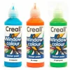 GRAINE CRÉATIVE - 3 peintures repositionnables pour vitres 80 ml - bleu turquoise-orange-vert clair