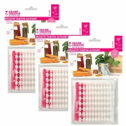 GRAINE CRÉATIVE - 3 réglettes tampon alphabet pour pâte polymère
