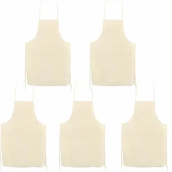 GRAINE CRÉATIVE - 5 tabliers adulte en coton blanc cassé 90 x 60 cm