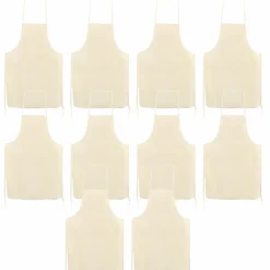 GRAINE CRÉATIVE - 10 tabliers adulte en coton blanc cassé 90 x 60 cm