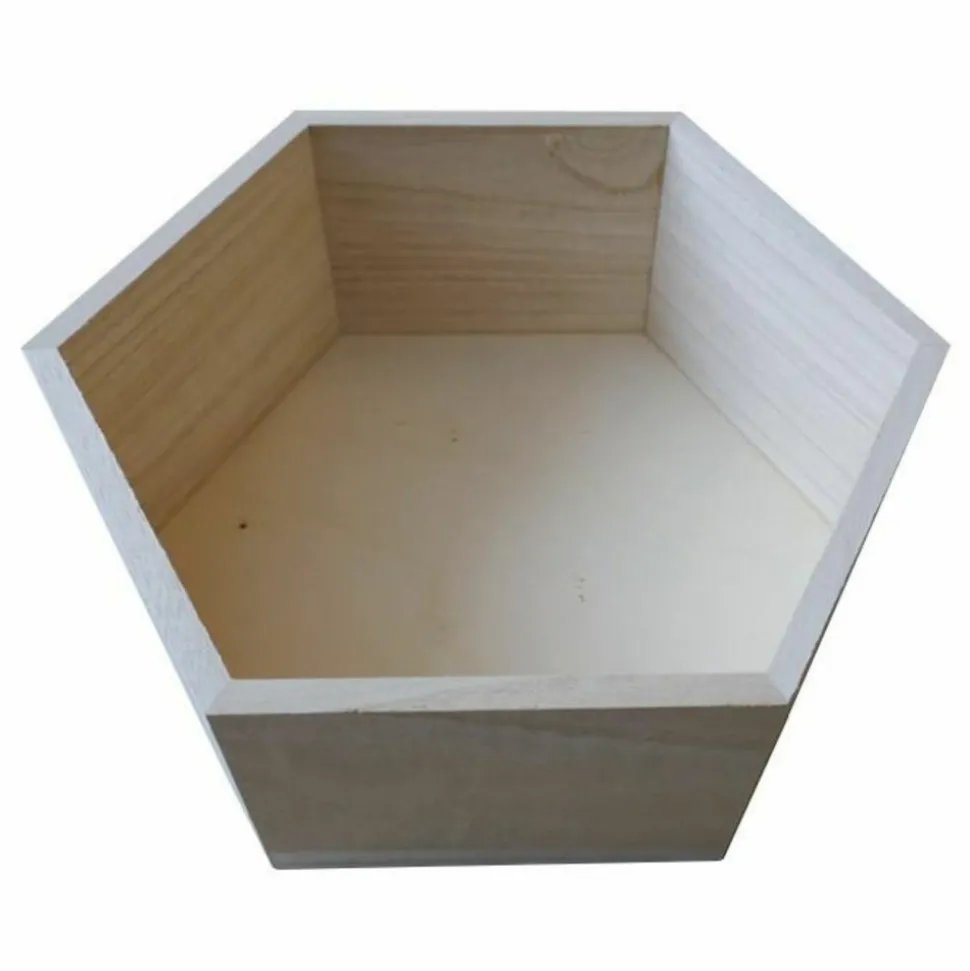 GRAINE CRÉATIVE - 8 étagères hexagonales en bois 30 x 26 x 10 cm