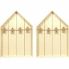 GRAINE CRÉATIVE - 2 étagères maison en bois avec pinces à linge 19 x 28 cm