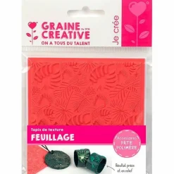 GRAINE CRÉATIVE - 2 tapis de texture pour pâte polymère - feuillage