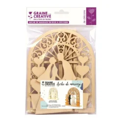GRAINE CRÉATIVE - Arche de mariage en bois à monter 19 x 18 x 4 cm