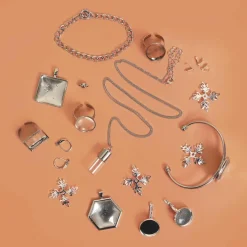 GRAINE CRÉATIVE - Coffret d'accessoires pour bijoux argentés
