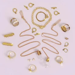 GRAINE CRÉATIVE - Coffret d'accessoires pour bijoux dorés