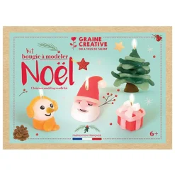 GRAINE CRÉATIVE - Coffret pour enfants - bougies à modeler - noël