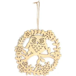 GRAINE CRÉATIVE - Décor à suspendre en bois 22 x 22 cm - hibou