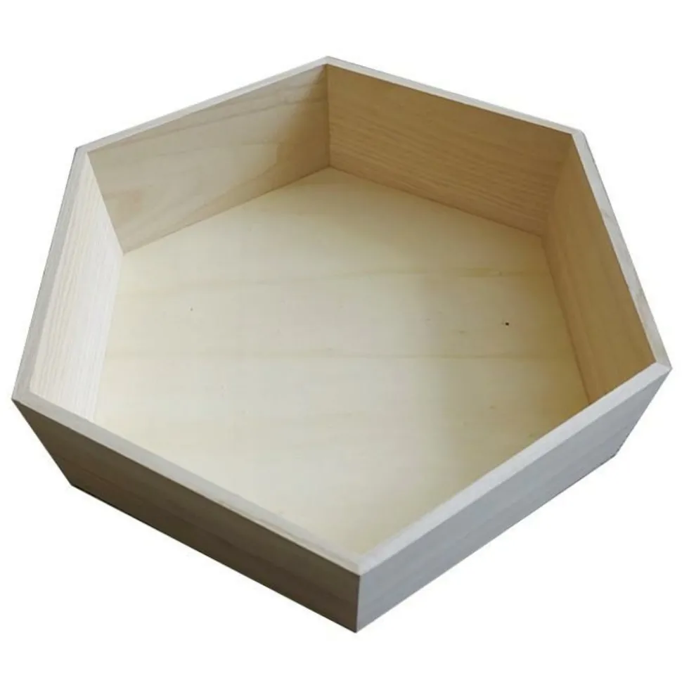 GRAINE CRÉATIVE - Etagère hexagonale en bois 30 x 26 x 10 cm