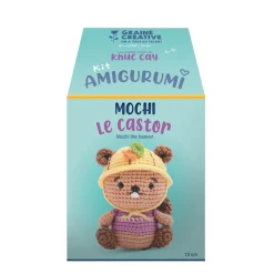 GRAINE CRÉATIVE - Kit crochet Minigurumi - Mochi le castor - 13 cm