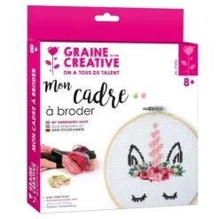 GRAINE CRÉATIVE - Kit tambour à broder en bois - licorne