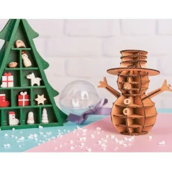 GRAINE CRÉATIVE - Maquette de bonhomme de neige en carton 12,5 x 6 x 6 cm