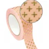 GRAINE CRÉATIVE - Masking tape rose 1,5 cm x 10 m - croix - doré