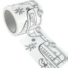 GRAINE CRÉATIVE - Masking tape large à colorier - camionnettes 4,6 cm x 5 m