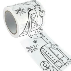 GRAINE CRÉATIVE - Masking tape large à colorier - camionnettes 4,6 cm x 5 m