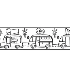 GRAINE CRÉATIVE - Masking tape large à colorier - camionnettes 4,6 cm x 5 m