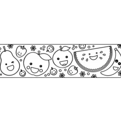 GRAINE CRÉATIVE - Masking tape large à colorier - fruits 4,6 cm x 5 m