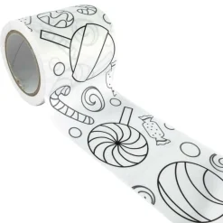 GRAINE CRÉATIVE - Masking tape large à colorier - sucreries 4,6 cm x 5 m