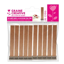 GRAINE CRÉATIVE - Meches à bougie L pin sachet x 10