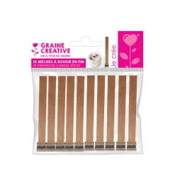 GRAINE CRÉATIVE - Meches a bougie pin sachet x 10
