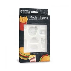 GRAINE CRÉATIVE - Moule en silicone pour pâte polymère - junk food - 20 x 13 cm