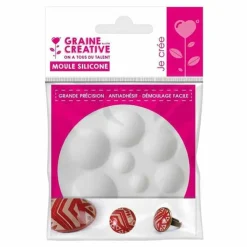 GRAINE CRÉATIVE - Moule en silicone pour pâte polymère - cabochons ronds