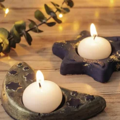 GRAINE CRÉATIVE - Moule pour bougeoirs lune/ etoile 11 cm