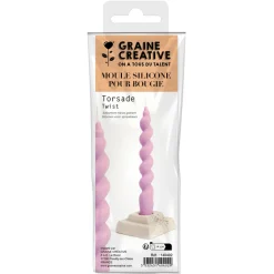 GRAINE CRÉATIVE - Moule silicone pour bougie - Torsadé H.17cm