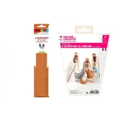 GRAINE CRÉATIVE - Moules à plâtre santons de la crèche en latex + supports de calage