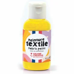 GRAINE CRÉATIVE - Peinture pour textile 50 ml - jaune