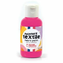 GRAINE CRÉATIVE - Peinture pour textile 50 ml - rose fluo