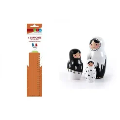 GRAINE CRÉATIVE - Petits moules à plâtre poupées russes en latex + supports de calage