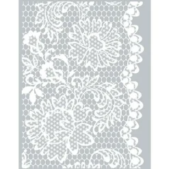 GRAINE CRÉATIVE - Pochoir pâte polymère dentelle florale 11,4 x 15,3 cm