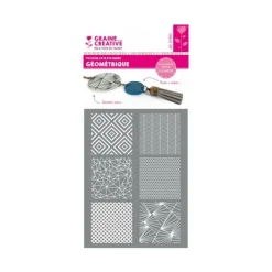 GRAINE CRÉATIVE - Pochoir pâte polymère géométrique 11,4 x 15,3 cm