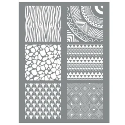 GRAINE CRÉATIVE - Pochoir pour pâte polymère 11,4 x 15,3 cm - ethnique