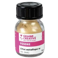 GRAINE CRÉATIVE - Poudre effet métallique or pour pâte polymère - 8 g