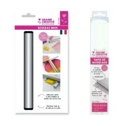 GRAINE CRÉATIVE - Rouleau et tapis modelage pour pâte polymère