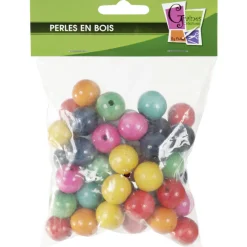 GRAINE CRÉATIVE - Sachet de 50 perles assorties, en bois Ø 20 mm (trou 4mm)