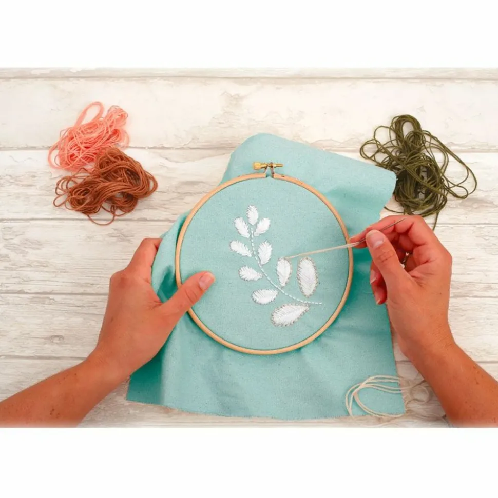 GRAINE CRÉATIVE - Toile en coton à border vert d'eau 45 x 60 cm