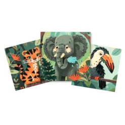 GRAINE CREATIVE - 3 cartes a broder - jungle