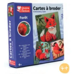 GRAINE CREATIVE - 3 cartes a broder - foret