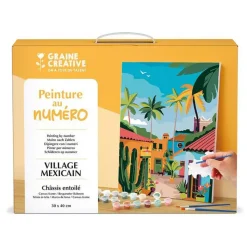 GRAINE CREATIVE - Peinture au numero 30x40 cm - village mexicain