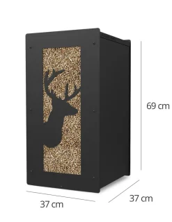 GRANULEBOX - Meuble de rangement à granulés de bois 55kg noir cerf